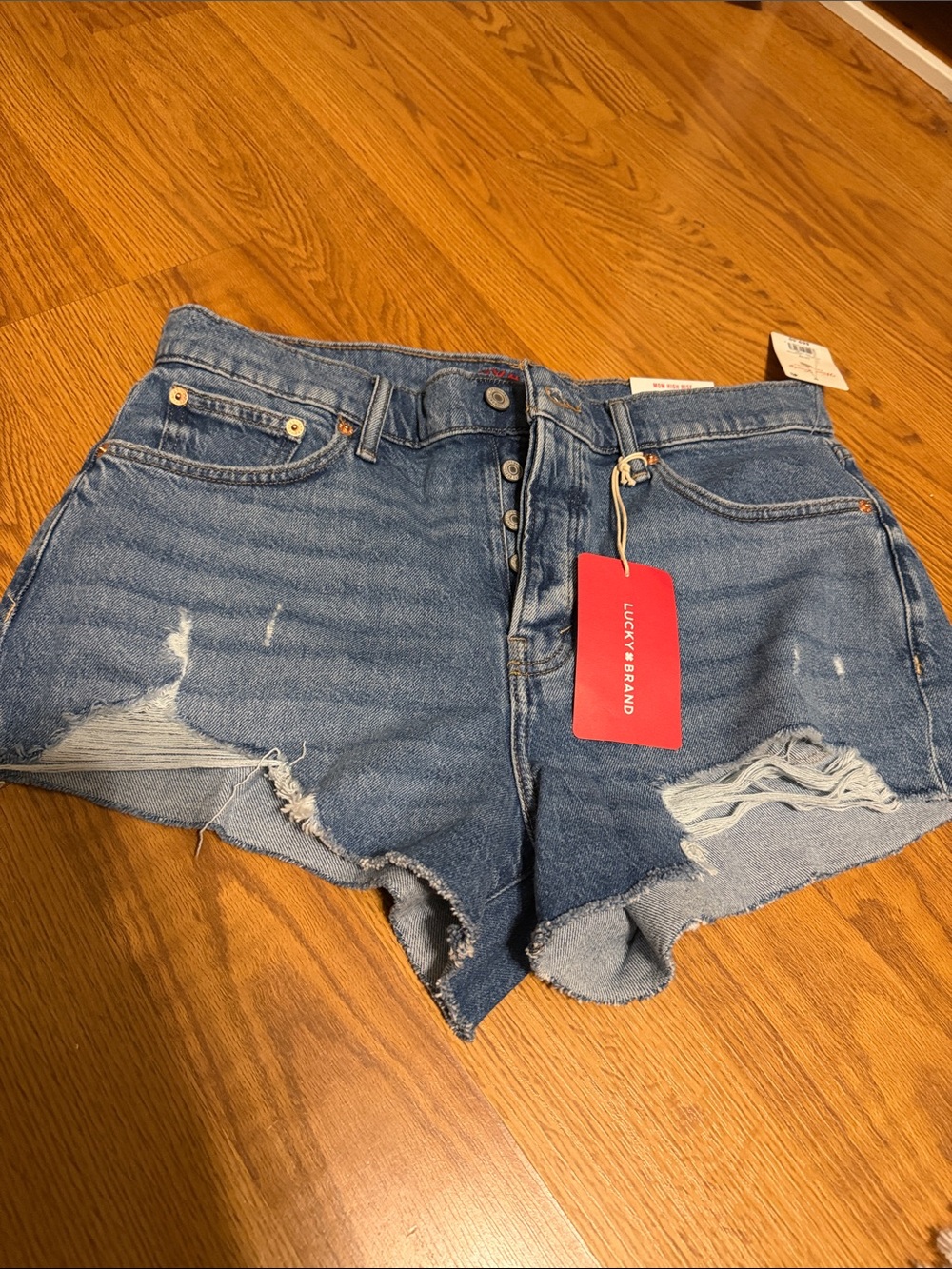 Lucky Brand Distressed Blue Denim Jean Shorts